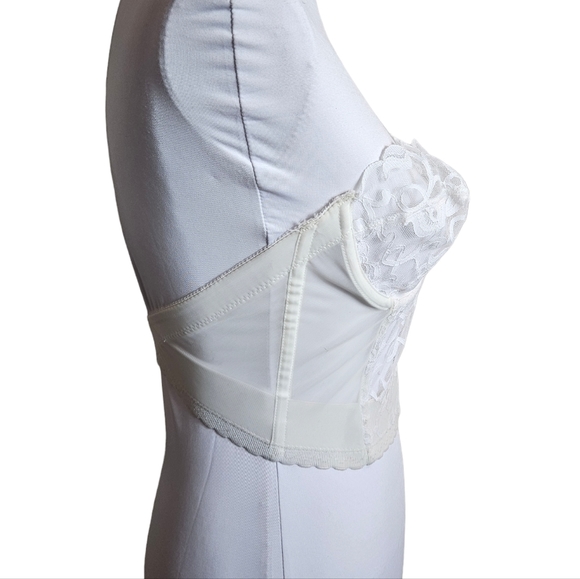Vintage Gold Label Victorias Secret White Lace Bustier Bra Corset Sz 36B Bridal - Picture 4 of 15